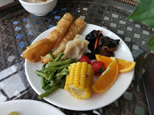 （写真７）莫泰酒店の中華式の朝食、けっこう美味しい（蘇州市内）